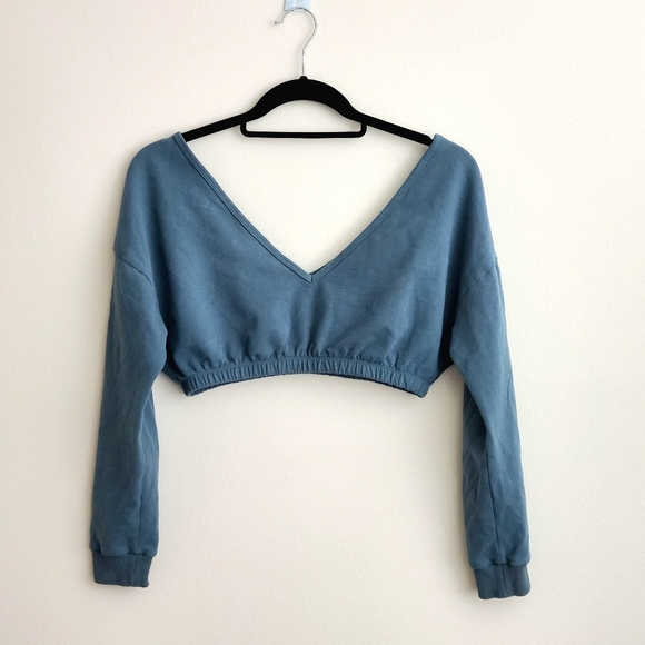 ECHT | Cropped Longsleeve Sweatshirt Top - Picture 1 of 7